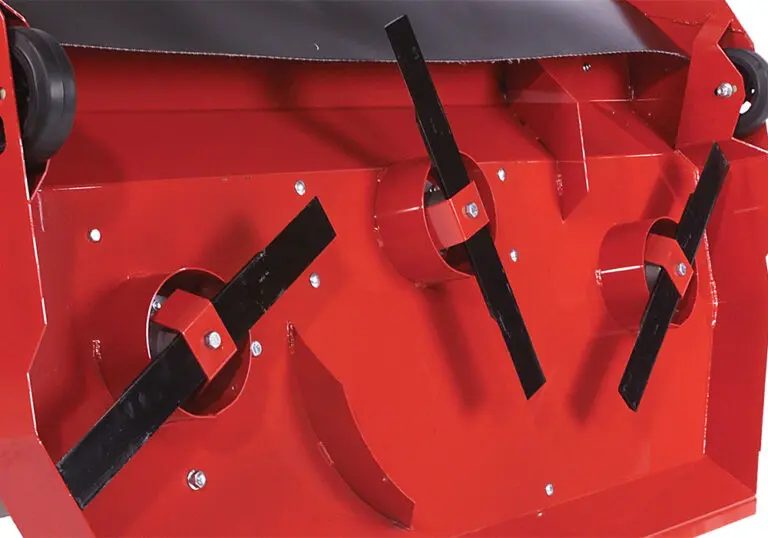 Heavy duty welded deck can handle the toughest cutting conditions and is built to last for years. Brush Cutter Counter Rotating Dual-Sided Blades