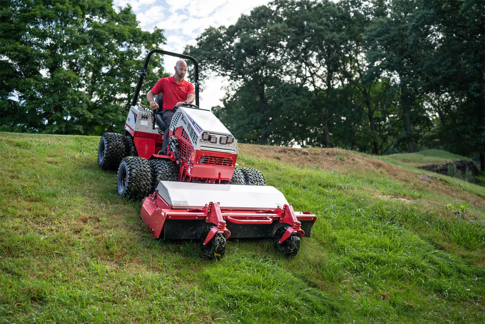Ventrac Slope Mowing with brush Cutter
