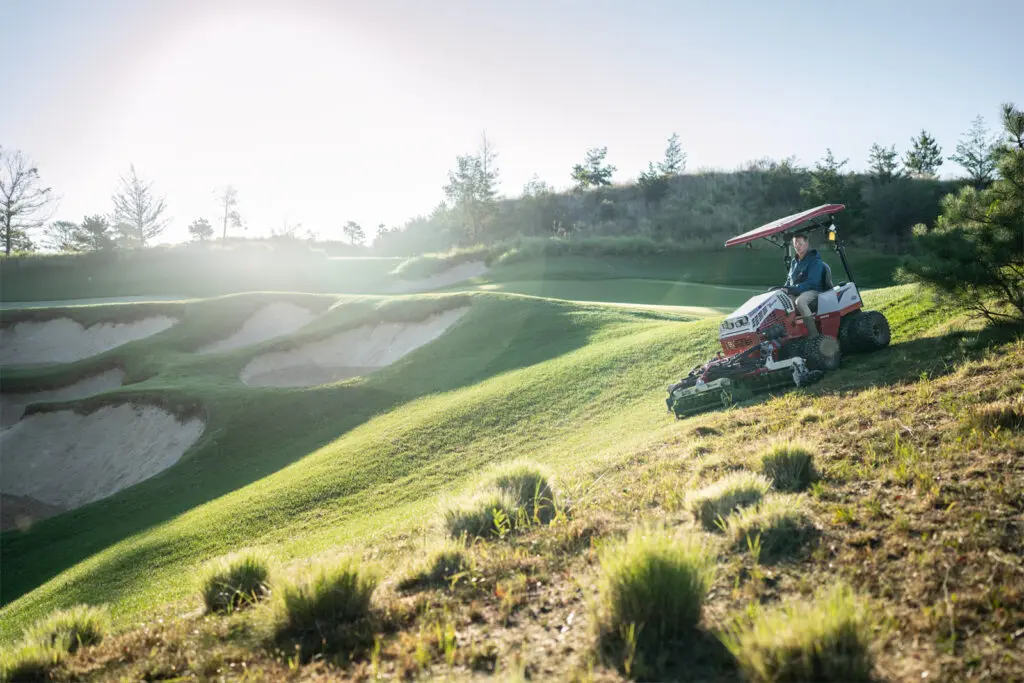 Ventrac Reel Mower - As the best hillside mowers, Ventrac golf course tractors mow where other golf course mowers cannot.