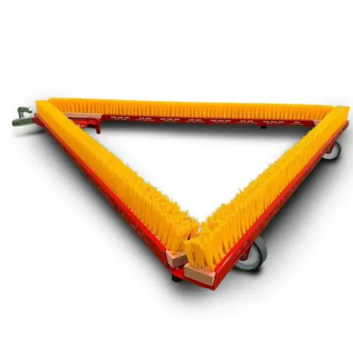 SMG Triangle Brush DB1600F with transport rollers for easy handling and positioning on artificial turf fields