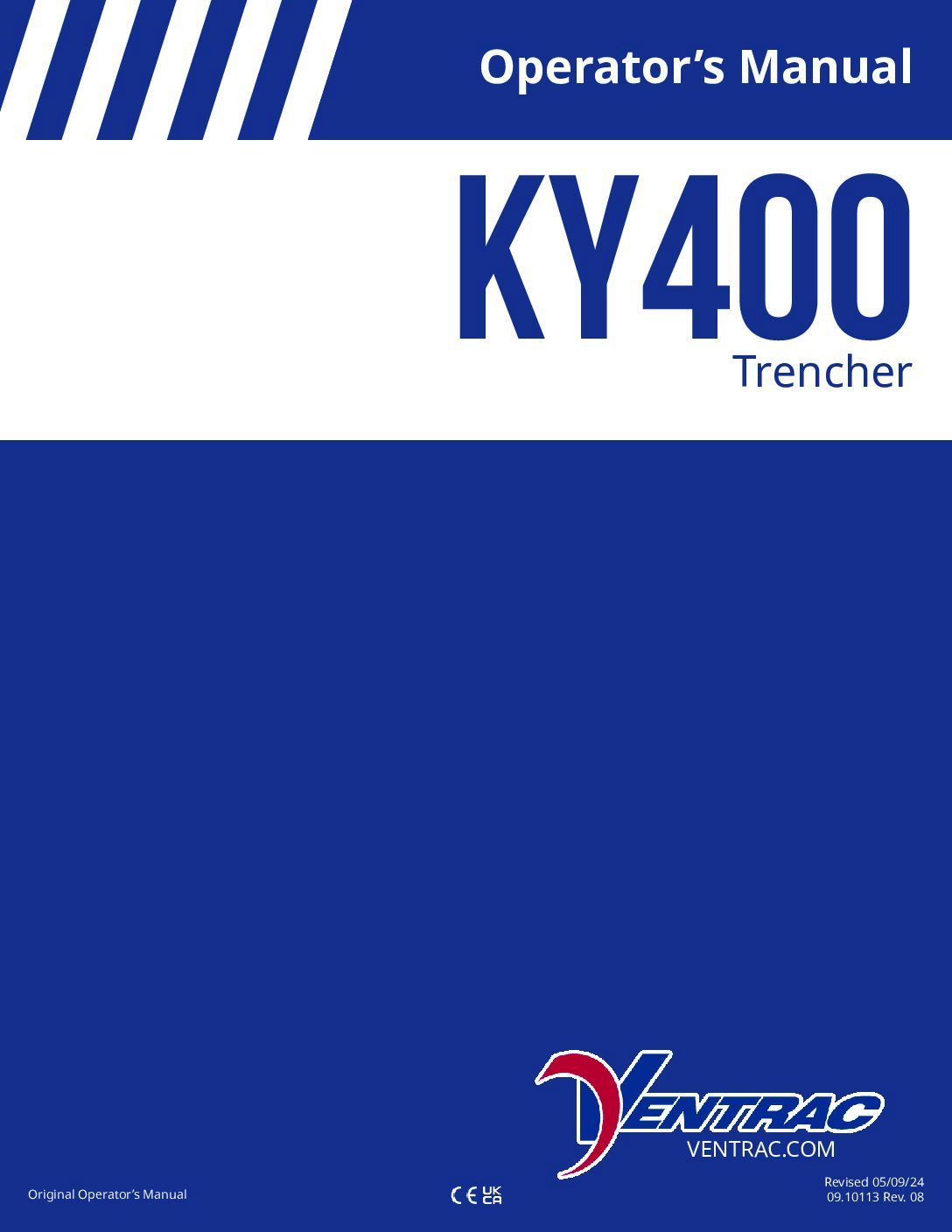 Ventrac Trencher KY400 – Owners Manual