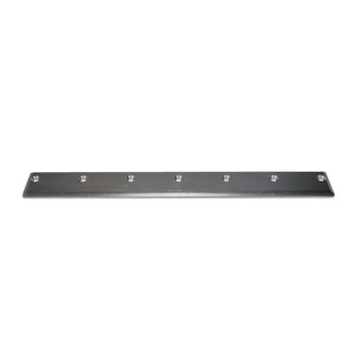 Metal bedknife with seven holes, designed for Toro reel mowers, showcasing a sleek, durable finish