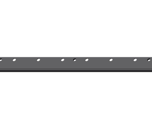 High-cut bedknife for Toro Reelmaster, featuring a sleek design with multiple mounting holes and a durable gray finish.