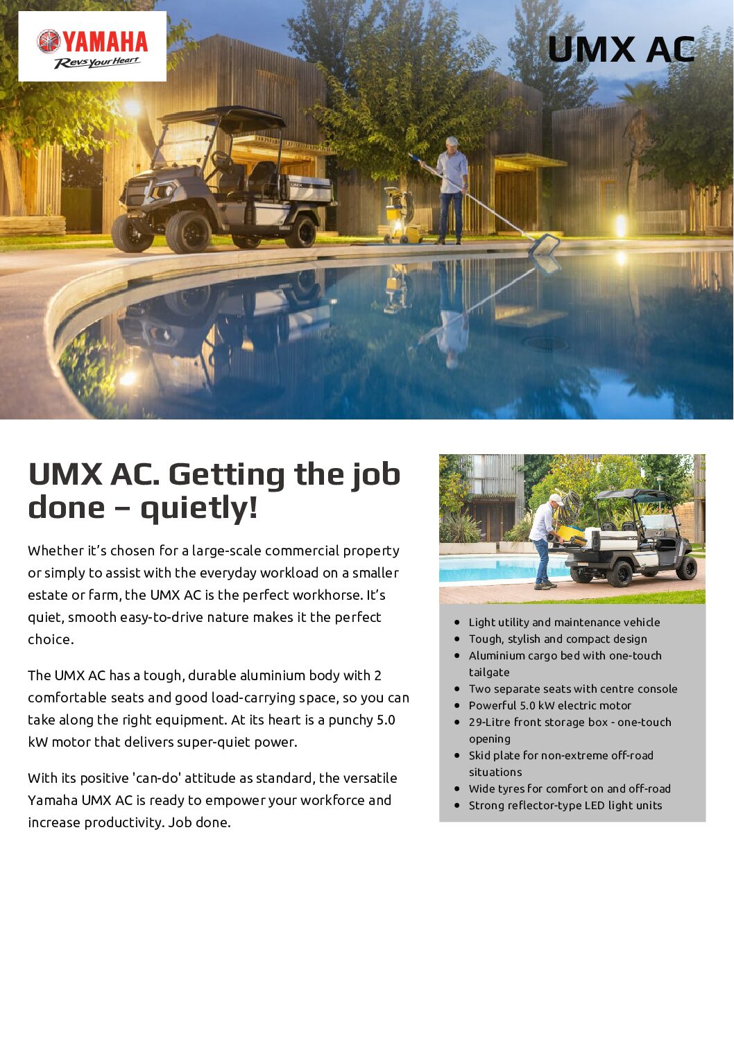 Yamaha UMX AC Spec Sheet