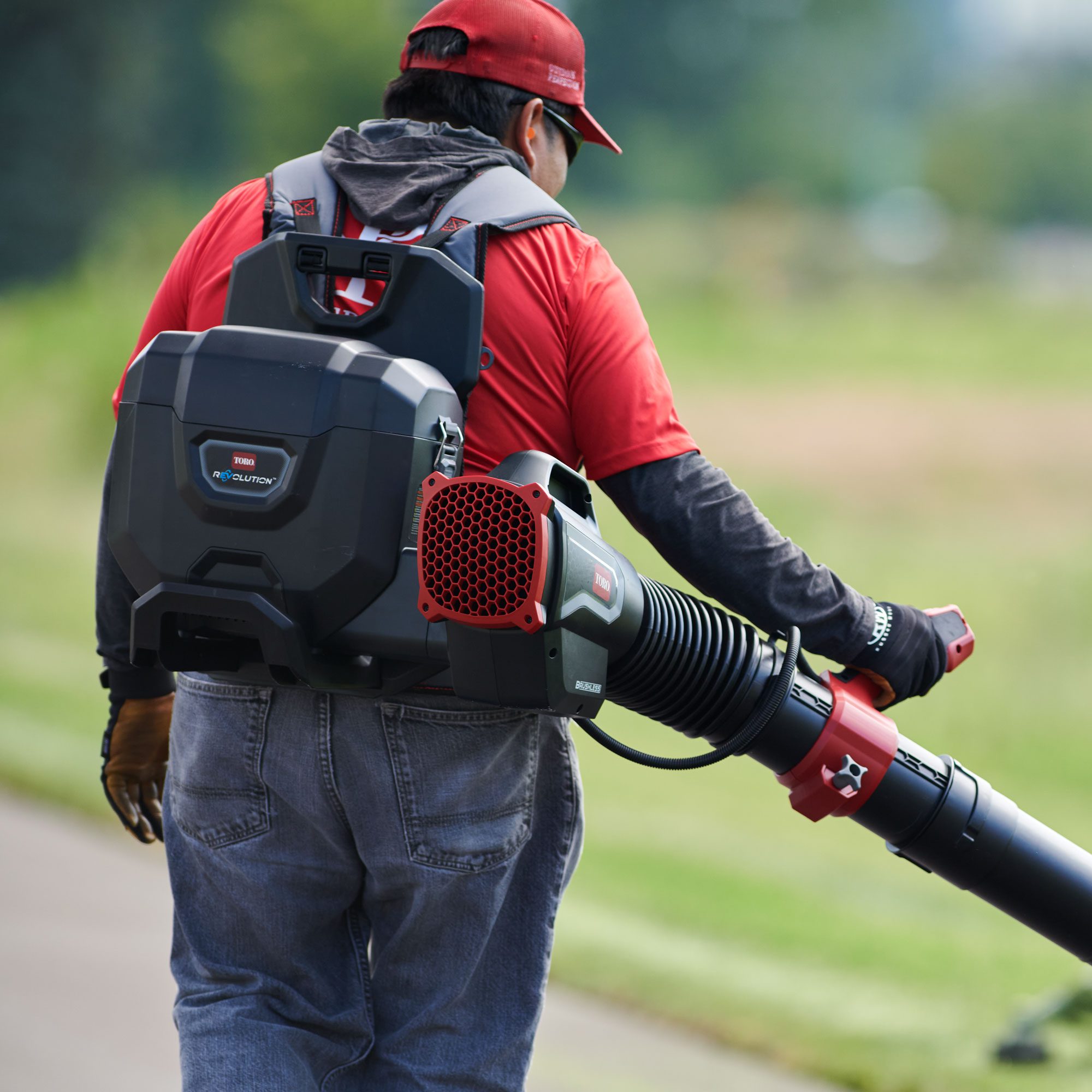 Battery leaf blower backpack discount