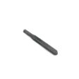 A black metal cross tine with a pointed end, shown from a side angle