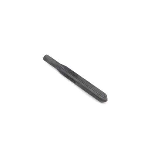 A black metal cross tine with a pointed end, shown from a side angle