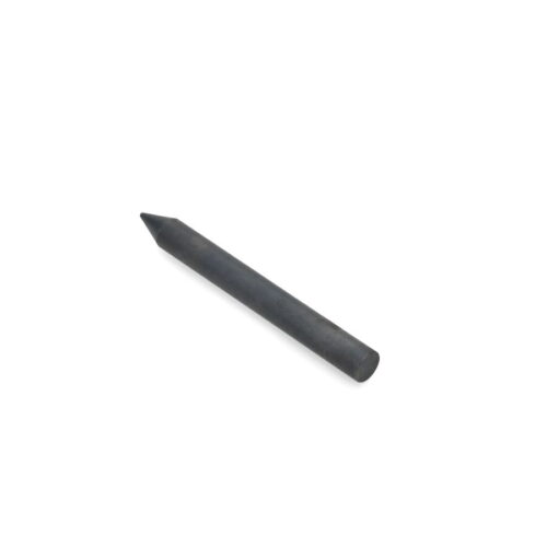 Solid round tine with a pointed end, metallic gray, shown on a white background