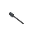 Solid round tine with a pointed end, black color, shown from a side angle