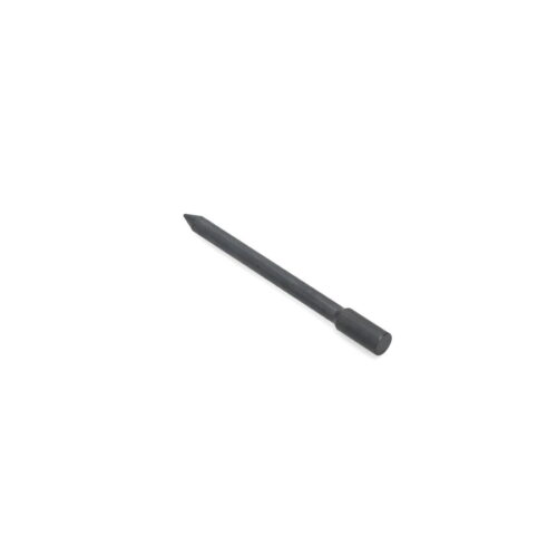 Solid tine in black, featuring a pointed end and cylindrical base, shown from a side angle