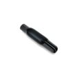 Black split tine with a curved design, showcasing its hollow center and smooth finish