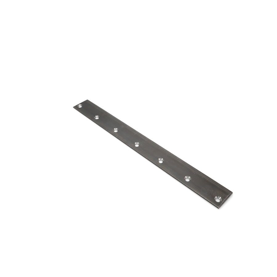 623_0fe3683e-876f-442f-9d93-d7e3ef9894bb A long, flat steel bedknife with multiple mounting holes, designed for precise fairway cutting