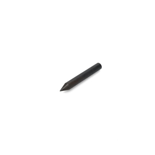 Solid round tine with a pointed end, black color, displayed on a white background