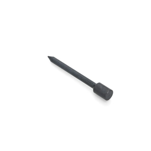 A solid round tine with a pointed end and cylindrical base, shown from a side angle
