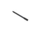 Solid round tine with a pointed end, black metal, angled view, suitable for tilling