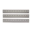 Three metal bedknives with multiple holes, designed for precision cutting in lawn equipment