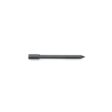 Solid metal tine with a pointed end, cylindrical shape, and dark finish, suitable for various applications