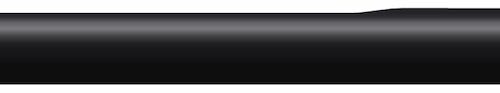 Black quad tine with a cylindrical shape, showcasing a smooth surface and tapered ends