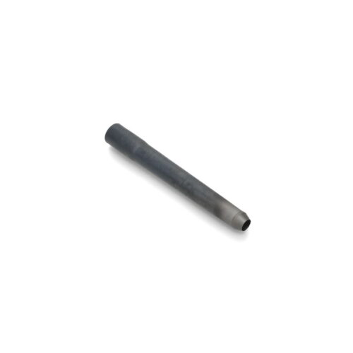 A hollow carbide tine with a cylindrical shape, featuring a dark metallic finish and open ends