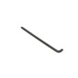 A black needle tine with a curved end, measuring 7.38 inches long and 0.313 inches wide