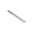 A long, silver bedknife with multiple mounting holes, designed for precision cutting in lawn equipment