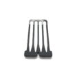 Black 8-tine turf guard with five fingers, viewed from above, designed for lawn care