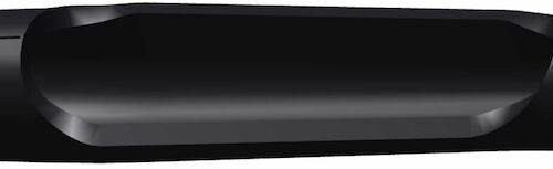 Black side eject tine with a cylindrical shape, showcasing smooth edges and a hollow end