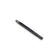 A black metal tine with a cylindrical shape and a hole, designed for gardening tools
