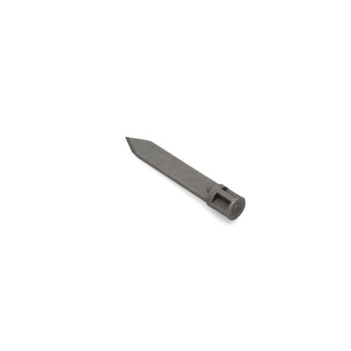 A solid slicing tine with a pointed end, featuring a cylindrical attachment for easy mounting