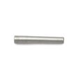 A metallic hollow tine, cylindrical shape, showcasing a smooth, shiny surface and uniform dimensions