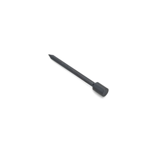 Solid round tine with a pointed end, black color, and cylindrical base, designed for gardening use