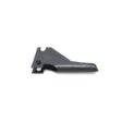 Black closed spoon tine with a curved edge and mounting hole, angled view on a white background