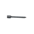 Solid round tine with a pointed end, black color, shown from the side