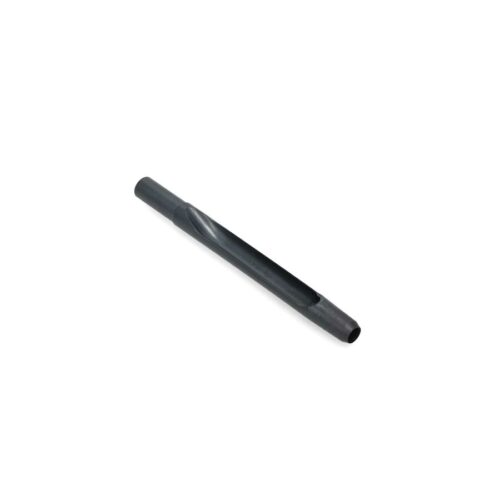 A black metal tine with a quad design, showing a smooth, cylindrical shape and tapered end