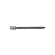Metal tine-cross tool with a cylindrical end and elongated shaft, shown from the side