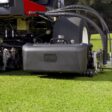 Close-up of Toro cutting unit on grass, showcasing the 11-blade reel and robust design for precision mowing