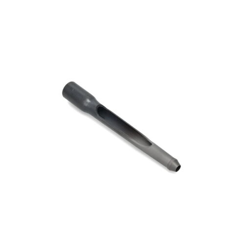 A gray carbide tine with a hollow center, angled for side eject, shown on a white background