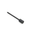 Solid round tine with a cylindrical base and pointed end, shown from a side angle in black