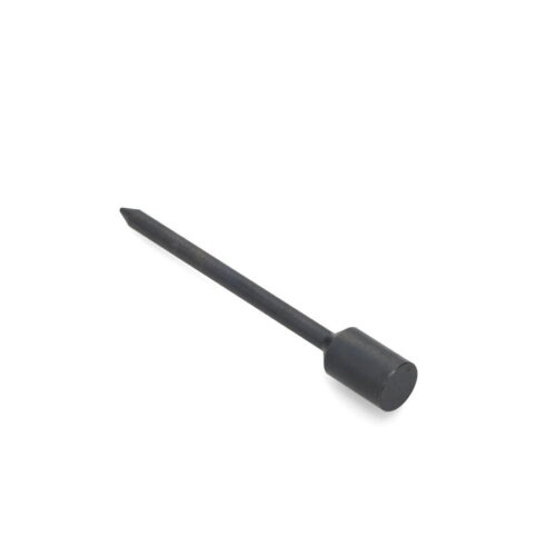 Solid round tine with a cylindrical base and pointed end, shown from a side angle in black