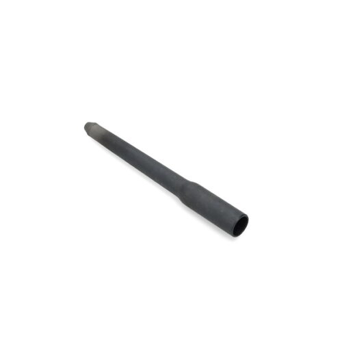 A long, tapered black carbide tine with hollow design, suitable for Toro equipment