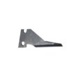 Metal spoon tine with an open design, featuring a half-inch width and two mounting holes