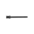 A single, metallic cross tine with a pointed end and cylindrical base, designed for tilling