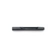 Black quad tine with a cylindrical shape and a groove, designed for lawn equipment use