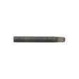 A black hollow tine with a tapered end, designed for aeration, shown from a side angle