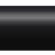 Black hollow tine with a tapered end, showcasing its cylindrical shape and dimensions for turf aeration