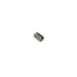Gray metal sleeve-tine component with a cylindrical shape and a slot, designed for lawn equipment