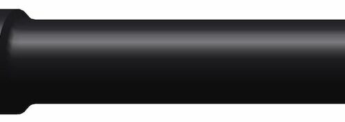 Solid round tine with a pointed end, black color, showcasing a smooth cylindrical design