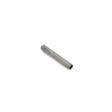 Metal hollow tine with a cylindrical shape, showing a silver finish and a smooth surface
