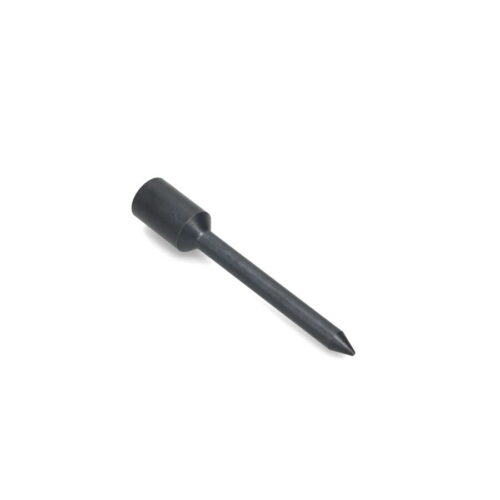 Solid round tine in black, featuring a tapered end and cylindrical base, shown from an angled perspective