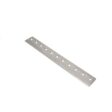 A long, silver bedknife with multiple holes, designed for precision cutting in lawn equipment